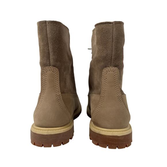 Timberland Roll Top Boots Womens 8 Light Brown Nubuck Warm Lined Fleece WP - Picture 8 of 14
